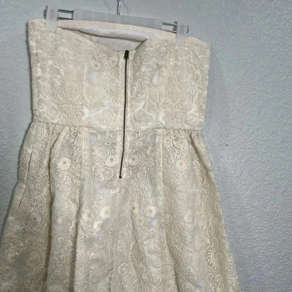 Sea Ny Jacquard Strapless Cocktail Dress Size 8 Formal Event Bridal Event Ivory - Picture 4 of 9